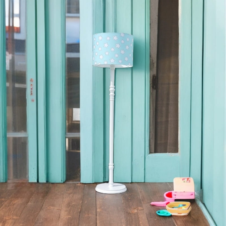 lampa podłogowa niebieska do pokoju chłopca