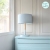 błękitna nowoczesna lampa stojąca velvet