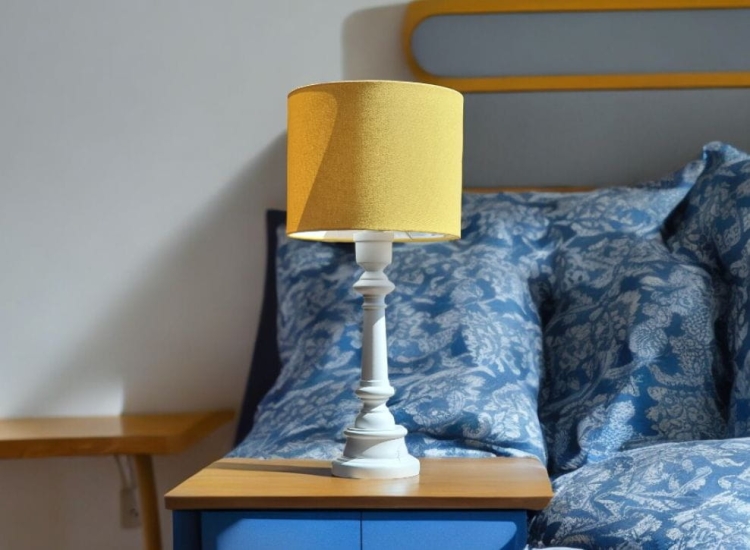 lampka nocna do pokoju dziecka z żółtym kloszem