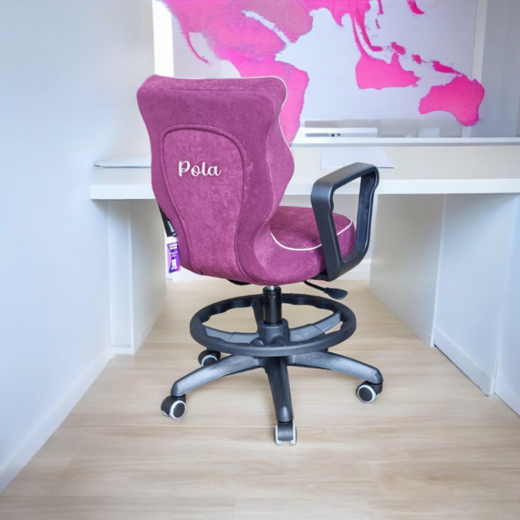krzesło do biurka ergonomiczne fioletowe dla dziewczynki