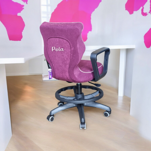 krzesło do biurka ergonomiczne fioletowe dla chłopca