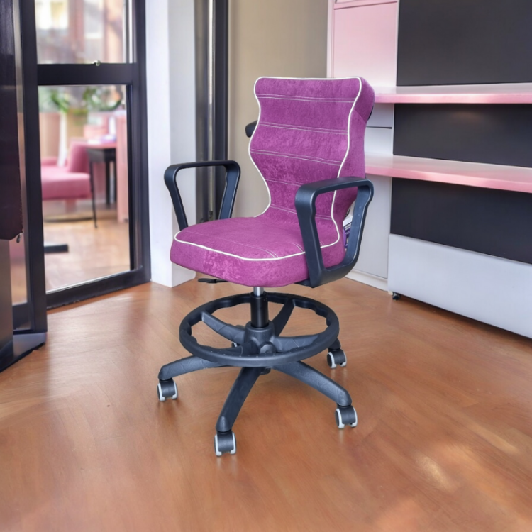 krzesło do biurka ergonomiczne fioletowe dla dziewczynki