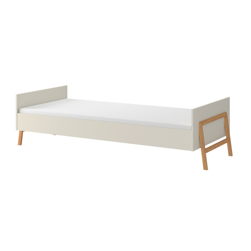 łóżko jasno beżowe w stylu skandynawskim 90x200 cm kawa z mlekiem lotta latte