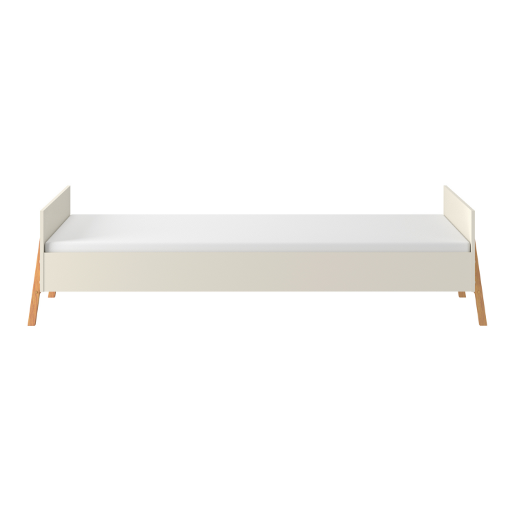 łóżko jasno beżowe w stylu skandynawskim 90x200 cm