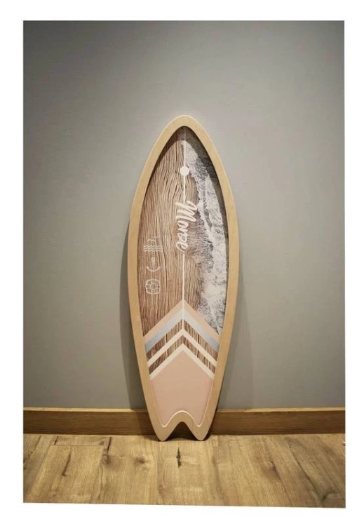 drewniana duża lampa na ścianę deska surfingowa