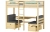 Łóżko piętrowe drewniane Pine Bunk 90x200 cm z opcją biurka, wykonane z litego drewna sosnowego, idealne do pokoju dziecięcego lub domku letniskowego.
