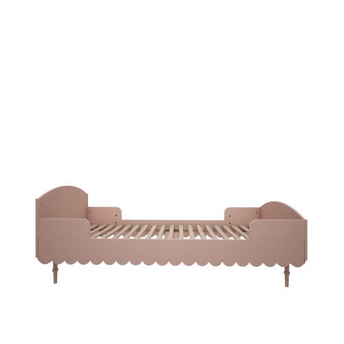 Łóżko Babushka różowe retro 90x200 cm dla nastolatki, demontowalne listwy boczne