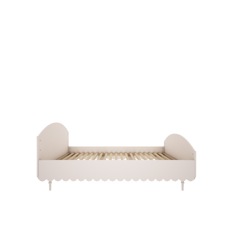 Łóżko Babushka białe retro 120x200 cm dla nastolatki, eleganckie i wygodne, pasujące do materaca