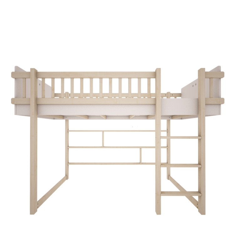 Łóżko antresola Basic białe 90x200 cm, nowoczesne i funkcjonalne, idealne dla dzieci i nastolatków.