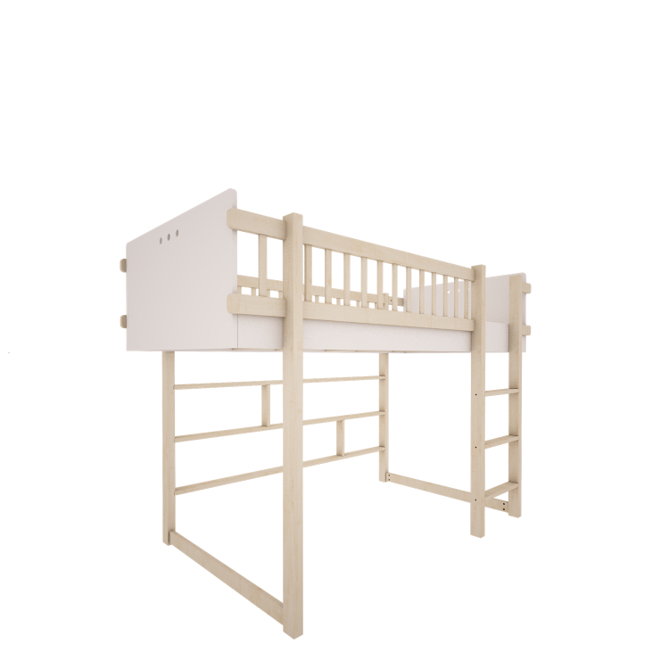 Łóżko antresola Basic białe 90x200 cm, nowoczesne i funkcjonalne, idealne dla dzieci i nastolatków.