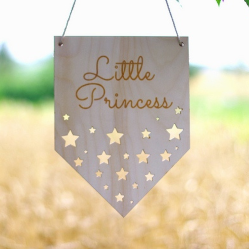 Drewniana zawieszka do pokoju "Little Princess"