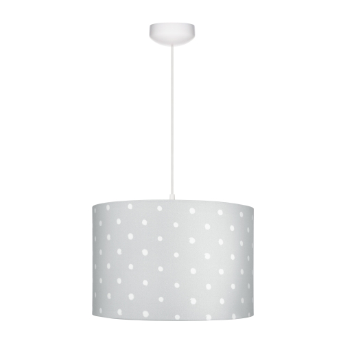 lampa sufitowa szara w kropki dla dzieci
