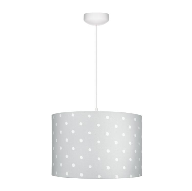 lampa sufitowa szara w kropki dla dzieci