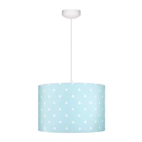 lampa sufitowa dla dzieci miętowa w białe kropki