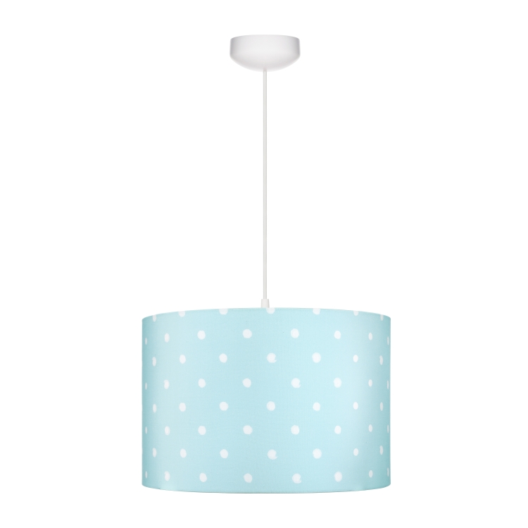 lampa sufitowa dla dzieci miętowa w białe kropki