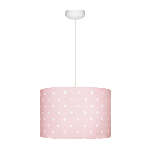 lampa sufitowa różowa w kropki dla dziewczynki