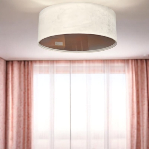 Plafon kremowy Velvet Cream z aksamitnym wykończeniem - elegancka lampa sufitowa do sypialni, salonu lub pokoju dziecka
