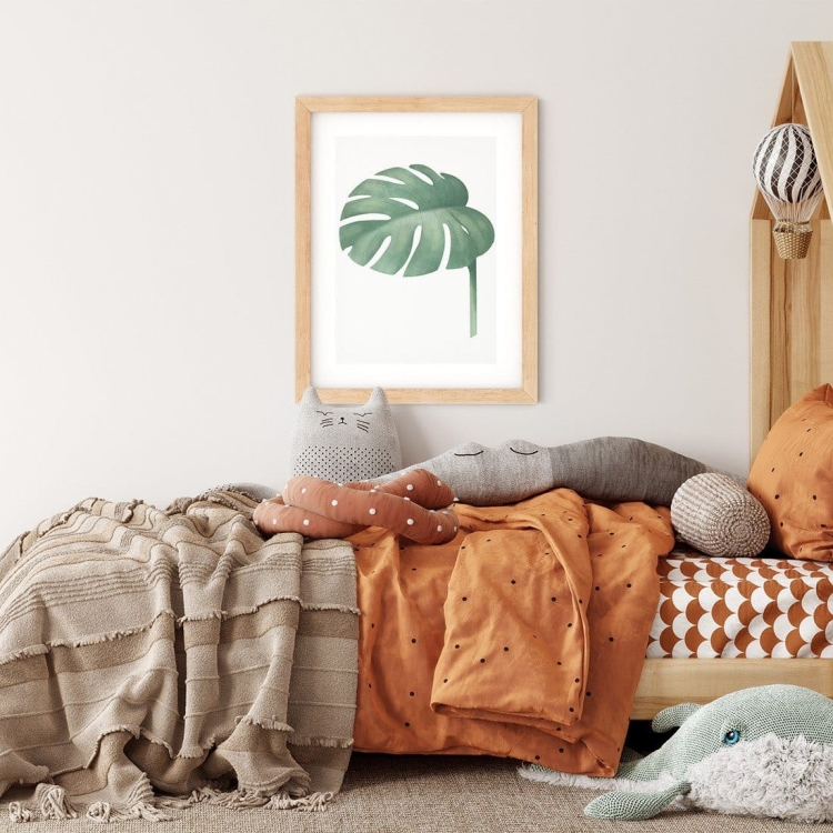 plakat dla dzieci liść monstery
