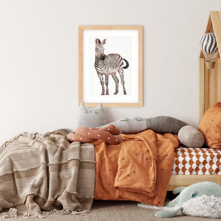 Plakat dla dzieci "Zebra" – egzotyczny plakat z zebrą, idealny do pokoju dziecka
