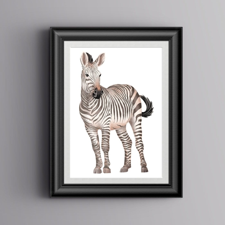 Plakat dla dzieci "Zebra" – egzotyczny plakat z zebrą, idealny do pokoju dziecka