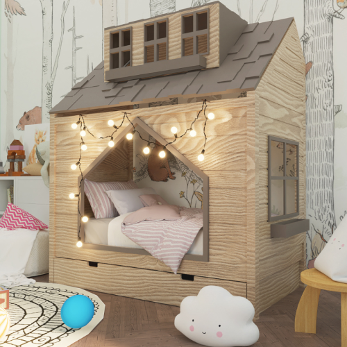 Łóżko domek Cozy Cabin – przytulne miejsce do snu dla dzieci w domkowym stylu