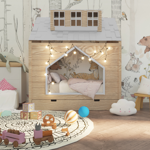 Łóżko domek Cozy Cabin – przytulne miejsce do snu dla dzieci w domkowym stylu