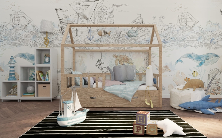 proste łóżko domek dla dziecka Simple House wykonane z drewna sosnowego