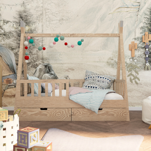 Łóżko drewniane Tipi Dreams – łóżko dziecięce w kształcie tipi
