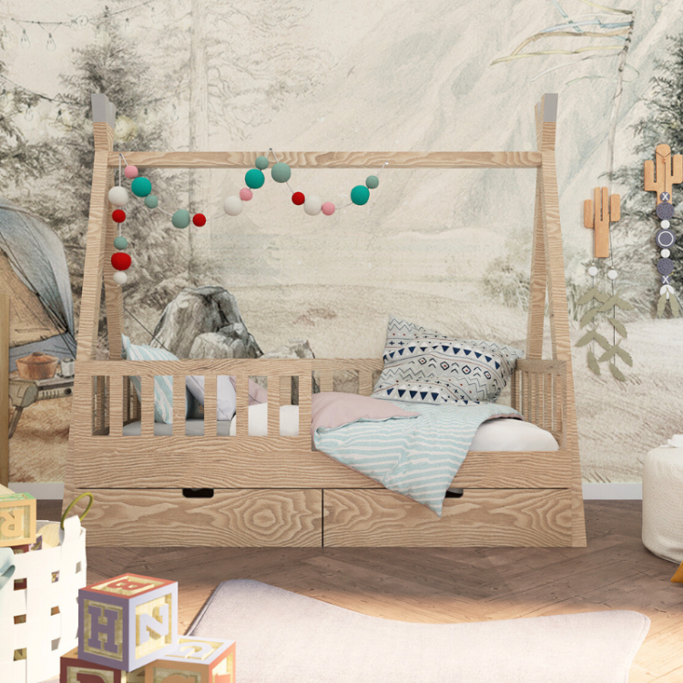 Łóżko drewniane Tipi Dreams – łóżko dziecięce w kształcie tipi
