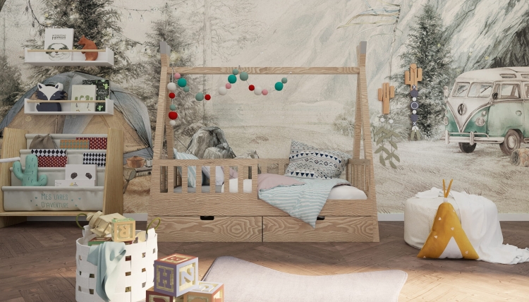 Łóżko drewniane Tipi Dreams – łóżko dziecięce w kształcie tipi