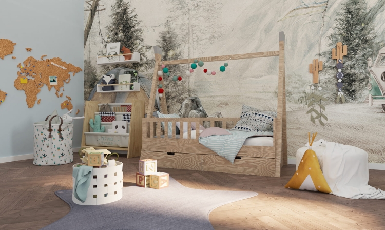 Łóżko drewniane Tipi Dreams – łóżko dziecięce w kształcie tipi