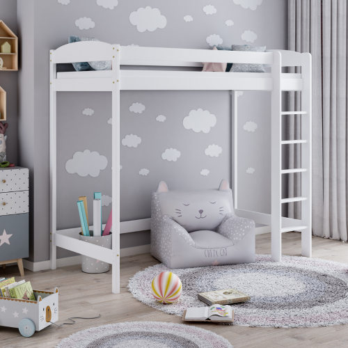 Łóżko antresola Nest on Top White – bezpieczne białe łóżko na wysokości dla dzieci