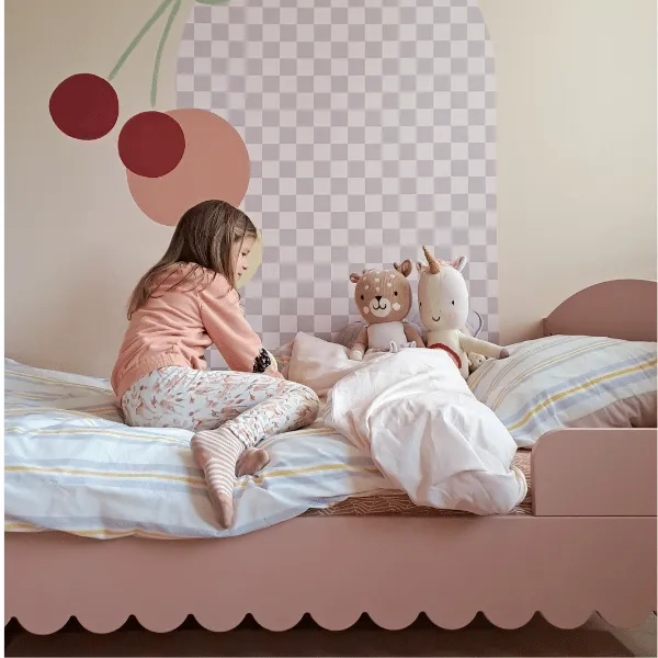 Łóżko Babushka różowe retro 120x200 cm dla nastolatki, eleganckie i wygodne, pasujące do materaca 120x200 cm