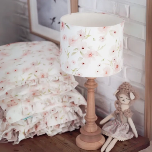 lampka nocna w stylu retro w kwiatki dla dziewczynki