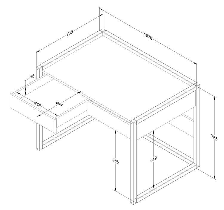 białe biurko basic dla dziecka minimalistyczne