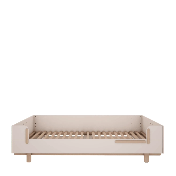 Minimalistyczne białe łóżko Basic 90x200 cm z zabudowanymi bokami