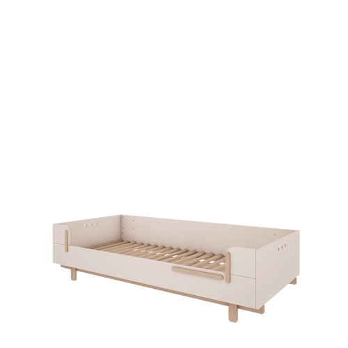 Minimalistyczne białe łóżko Basic 90x200 cm z zabudowanymi bokami
