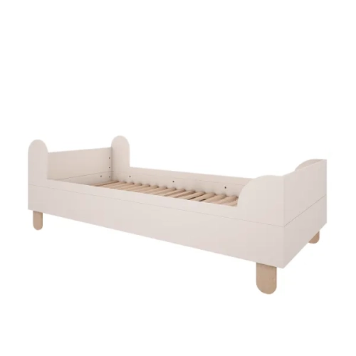 łóżko dziecięce 80x200 cm, minimalistyczne białe łóżko dla dzieci, łóżko młodzieżowe z MDF, eleganckie łóżko Wood Luck Design