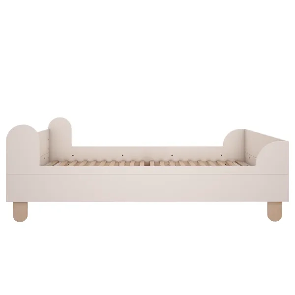 łóżko dziecięce 80x200 cm, minimalistyczne białe łóżko dla dzieci, łóżko młodzieżowe z MDF, eleganckie łóżko Wood Luck Design