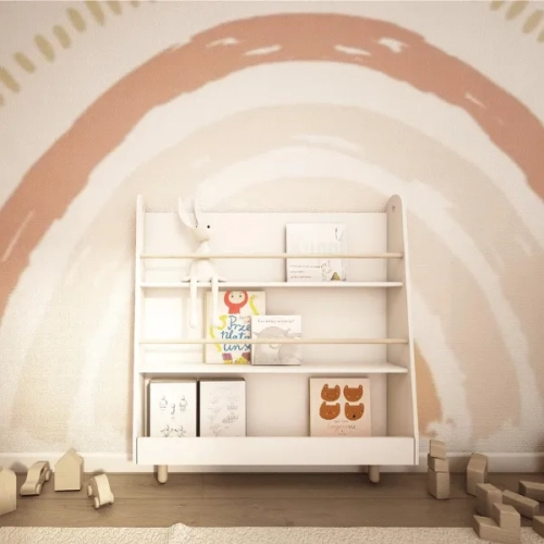 biblioteczka stojąca BOOKWORM, regał Montessori na książki, biblioteczka dla dzieci Montessori, mebel dziecięcy BOOKWORM, regał na książki dla dzieci