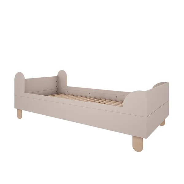 łóżko BASIC kaszmir 80x200, minimalistyczne łóżko dziecięce, łóżko dla nastolatka 80x200, łóżko w kolorze kaszmiru, stylowe łóżko dziecięce