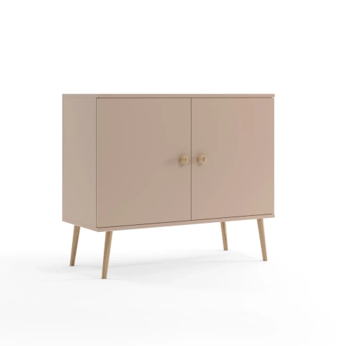 komoda Beige Harmony 2, komoda beżowa z regulowanymi półkami, minimalistyczna komoda w stylu boho, komoda w odcieniu cappuccino