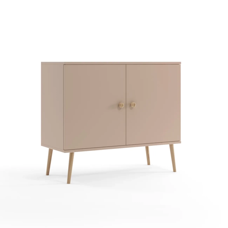 komoda Beige Harmony 2, komoda beżowa z regulowanymi półkami, minimalistyczna komoda w stylu boho, komoda w odcieniu cappuccino