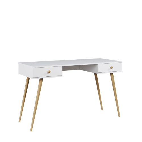biurko White Harmony, białe biurko skandynawskie, minimalistyczne biurko do pokoju dzieci, biurko z cichym domykiem, biurko do domowego biura