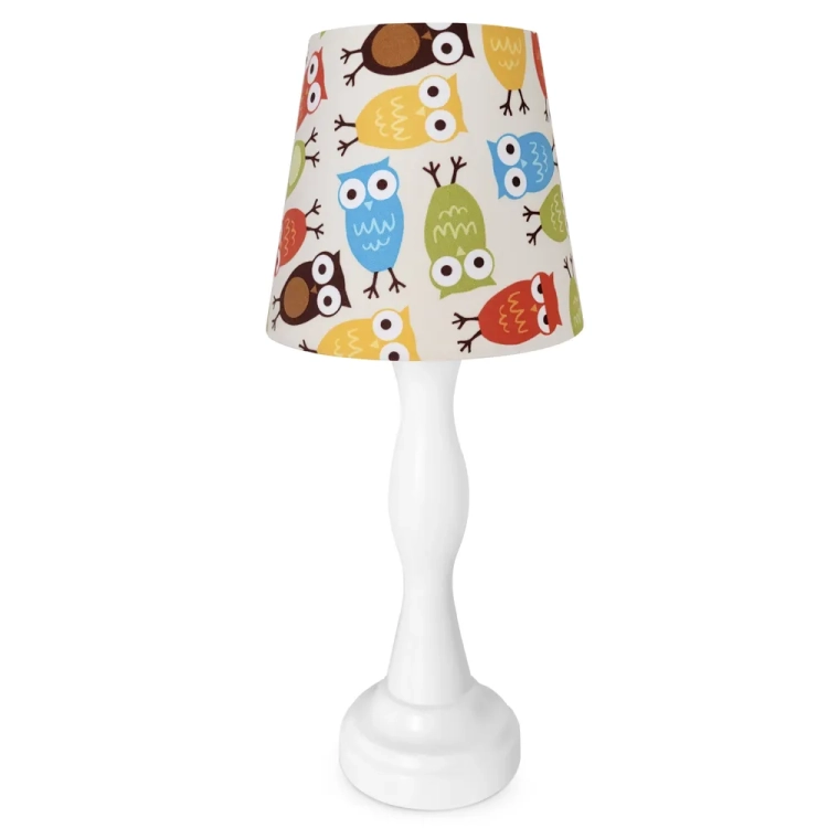 lampka nocna Owl Fun, kolorowa lampka z sowami, lampka dla dzieci, lampka nocna na komodę