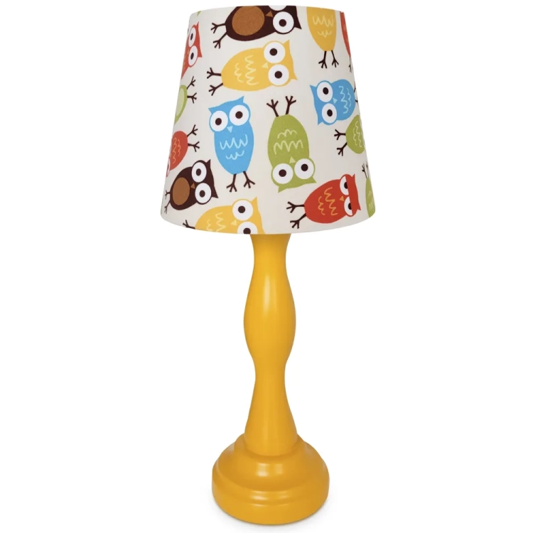 lampka nocna Owl Fun, kolorowa lampka z sowami, lampka dla dzieci, lampka nocna na komodę