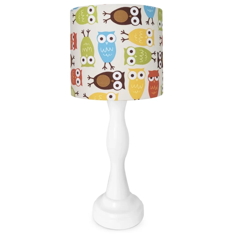 lampka nocna Owl Fun, kolorowa lampka z sowami, lampka dla dzieci, lampka nocna na komodę