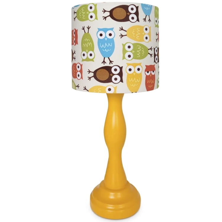 lampka nocna Owl Fun, kolorowa lampka z sowami, lampka dla dzieci, lampka nocna na komodę