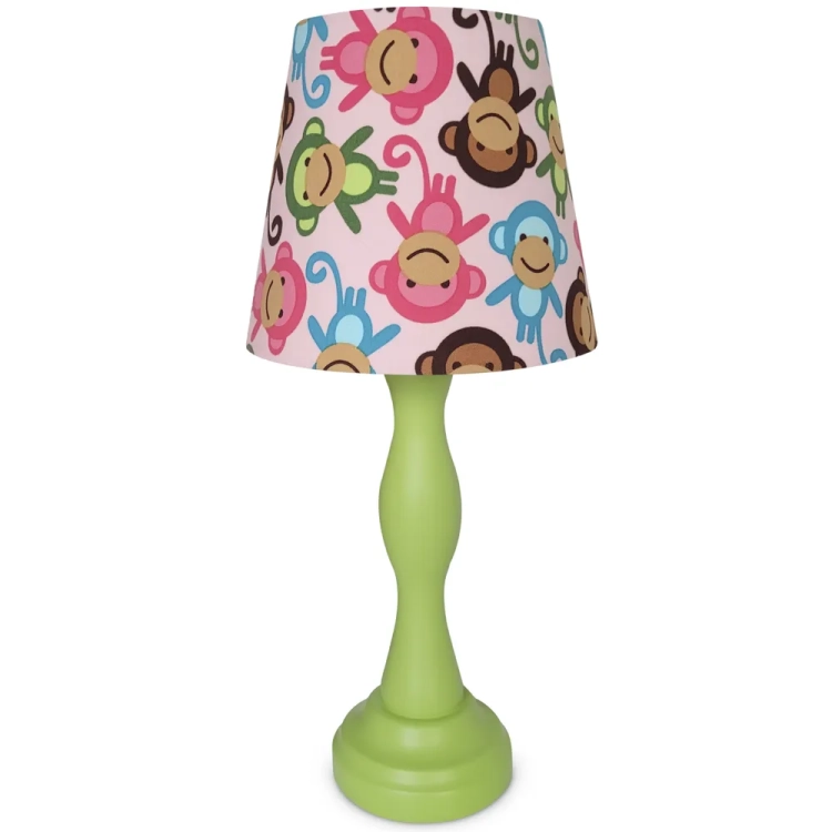 lampka nocna do pokoju dziecka w małpki różowa, dla dziewczynki