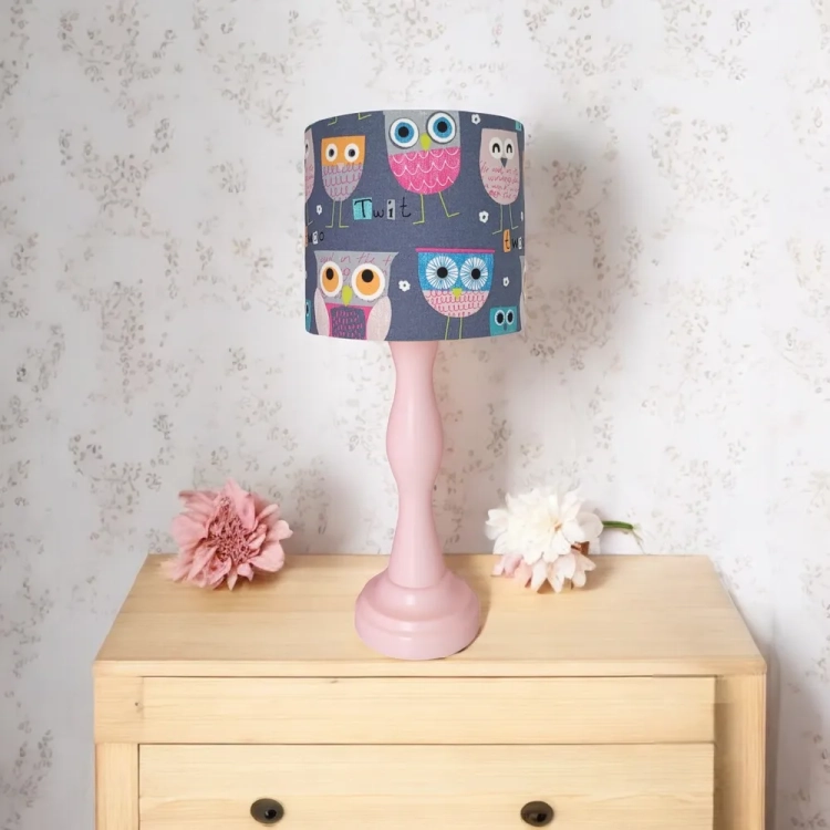 lampka nocna niebieska dla dzieci w sówki